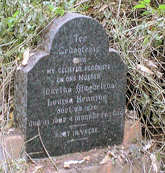 Die graf van Martha Magdalena Louisa Henning (gebore Groenewald) op die plaas Mafafula 595LT in die Tzaneen distrik
